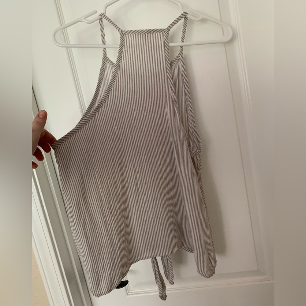 Final Touch Striped Front Tie Top - Picture 4 of 6